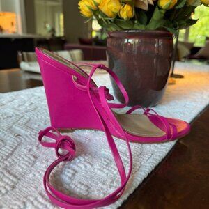 Schutz  "Deonne" hot pink strappy wedge sandal - never worn